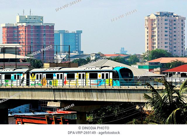Metro train, Kochi, Kerala, India, Asia