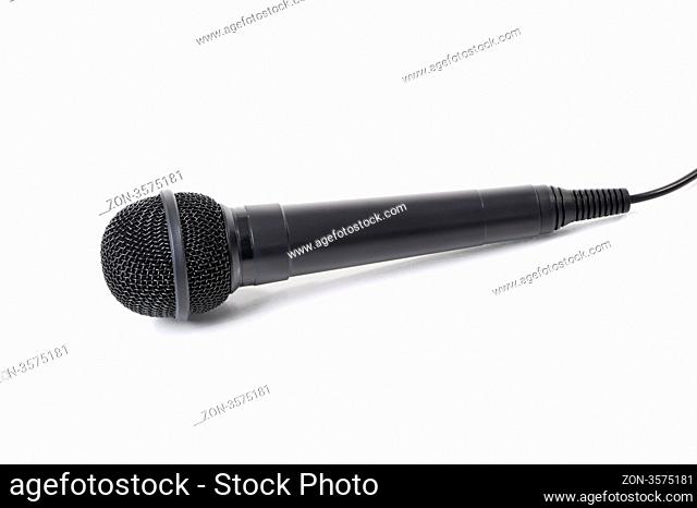 Professional dynamic microphone isolated on the white background