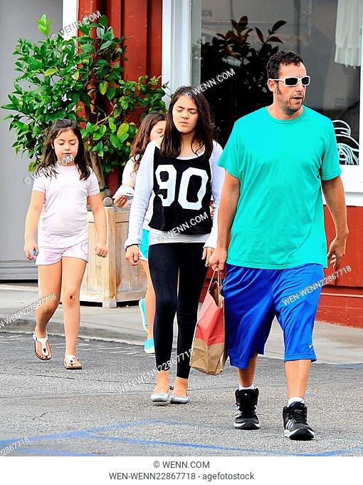 Actor Adam Sandler takes his daughter for lunch with her friends in Brentwood Featuring: Adam Sandler, Sunny Madeline Sandler Where: Brentwood, California