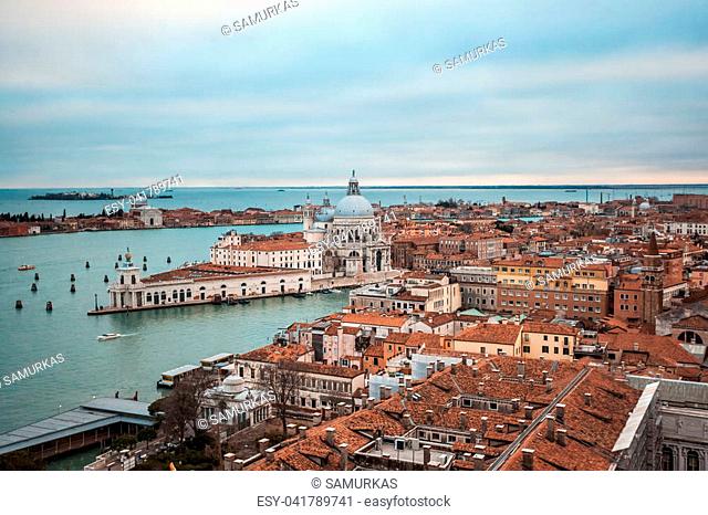 Venezia:Panorama dal Campanile di Piazza San Marco.Capolavoro.Stampa Antica.1859 