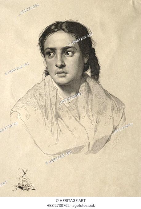 Head of a Girl, 1870. Creator: Hans Meyer (German, 1846-1919)