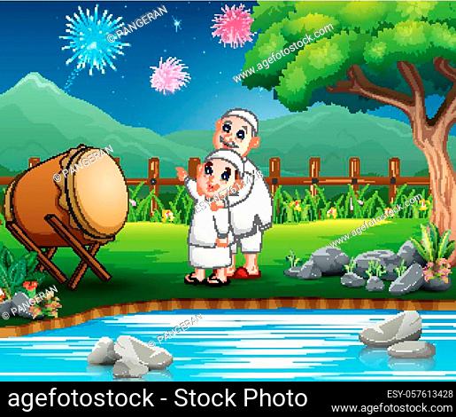 Cartoon illustration mosque Stock Photos and Images | agefotostock