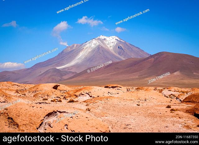 Mountains and desert landscape in sud lipez altiplano, Bolivia