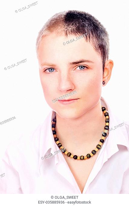 woman with short hair