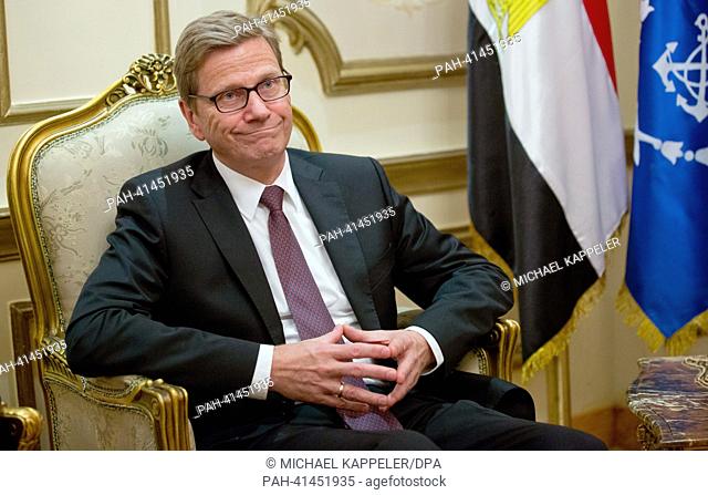 German Foreign Minister Guido Westerwelle sits at Hotel Sofitel in Cairo, Egypt, 01 August 2013. Westerwelle is holding political talks with representatives...