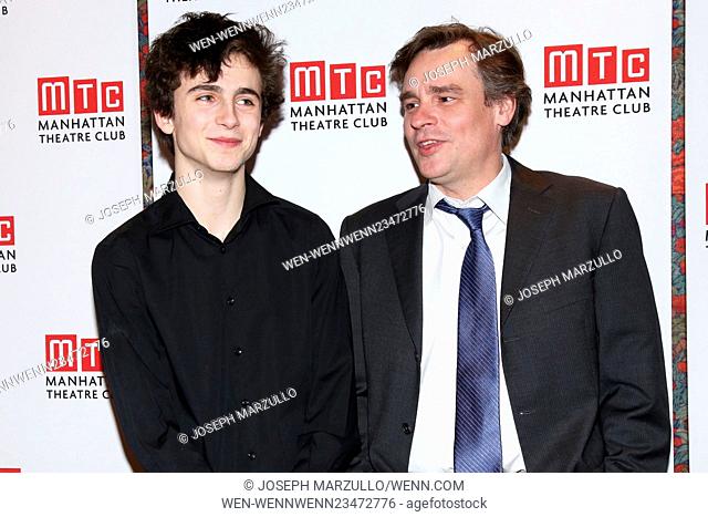 Opening night party for the MTC production Prodigal Son held at Brasserie 8.5 restaurant - Arrivals. Featuring: Timothée Chalamet