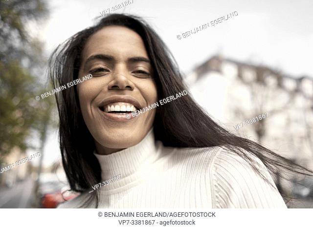 Close up portrait of a Brazilian woman, Munich, Germany