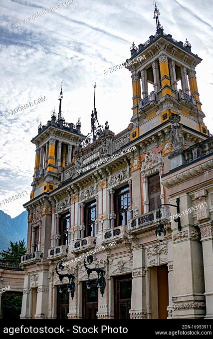 SAN PELLEGRINO, LOMBARDY/ITALY - OCTOBER 5 : View of the Casino in San Pellegrino Lombardy Italy on October 5, 2019