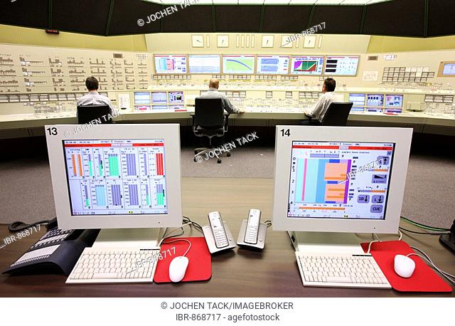 One of 13 control stations in the simulation centre, for the instruction and training of operating personnel of all German nuclear power stations, KSG-GfS