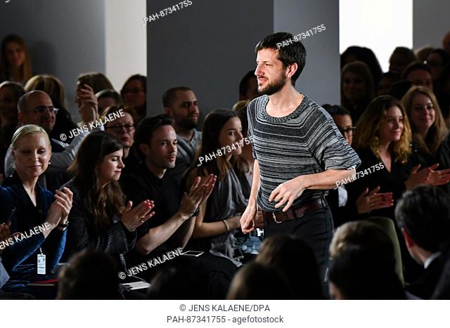 Presentation of the label 'Michael Sonntag' during the Mercedes-Benz Fashion Week in Berlin, Germany, 19 January 2017. The designer Michael Sontag at the end of...