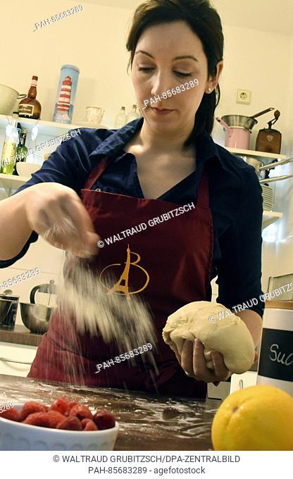 French cook Aurelie Bastian prepares brioche in her cookery and bakery studio in Halle, Germany, 02 November 2016. Originally trained as a social worker