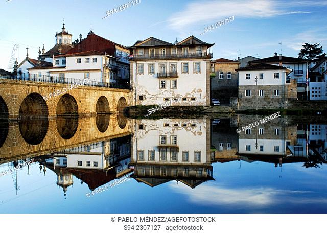 Reflects in Tamega river in Chaves, Portugal