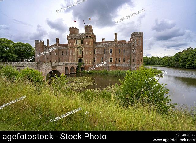 Herstmonceux Castle, Herstmonceux, East Sussex, England, Uk