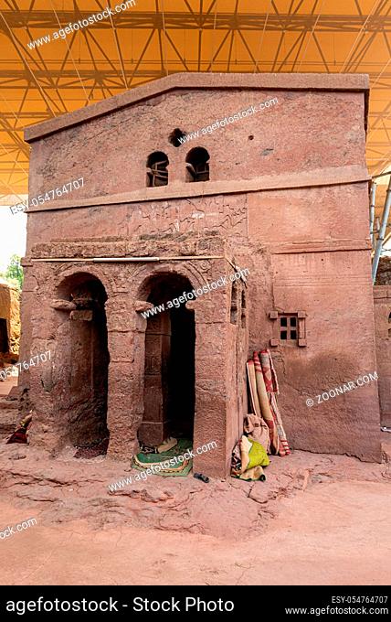 Bete Sillase is an underground Orthodox monolith rock-cut church located in Lalibela, Ethiopia. UNESCO World Heritage Site at Lalibela