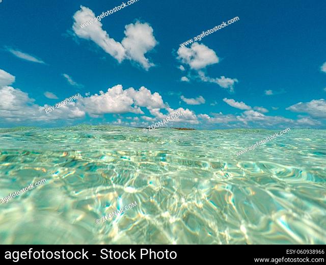 clear ocean water and blue sky - ocean landscape