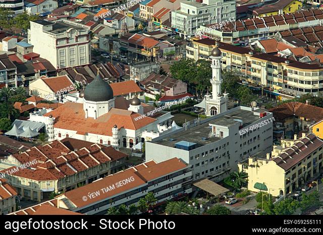 George Town, Penang/Malaysia - Jun 18 2017: UNESCO heritage Masjid Kapitan Keling at town