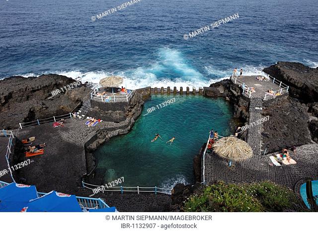 Charco Azul swimming pool in Puerto Espindola near San Andrés, La Palma, Canary Islands, Spain