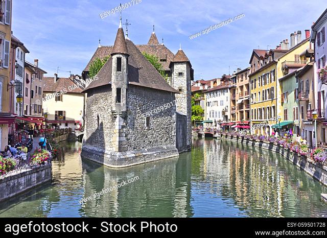 Annecy in Alps, Old city canal view, France