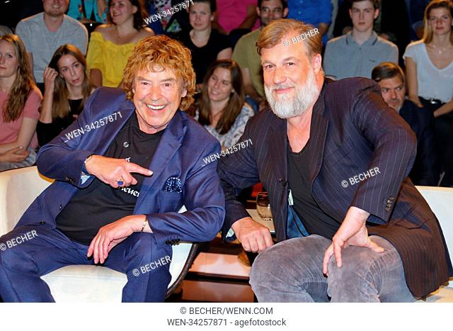 guets at the Markus Lanz Talkshow for thursday Featuring: Tony Marshall und Sohn Marc Where: Hamburg, Germany When: 16 May 2018 Credit: Becher/WENN