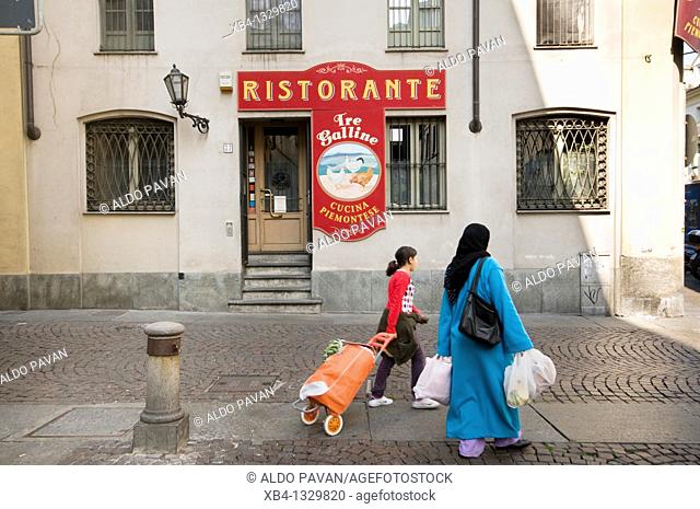 Italy, Turin, Porta Palazzo district, Moroccan people
