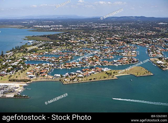 Aerial view of Raby Bay, Cleveland, Brisbane, Australia, Oceania