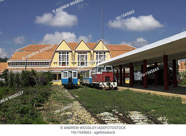 Old French colonial Cremaillere railway station Dalat south east Vietnam
