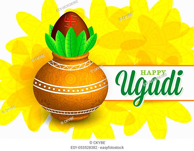 Vector Illustration Happy Ugadi Celebration EPS 10