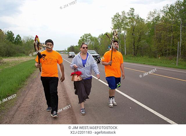 Ashland, Wisconsin - Members of the Bad River Band of the Lake Superior Chippewa Tribe marched 42 miles around the Bad River watershed to show their opposition...