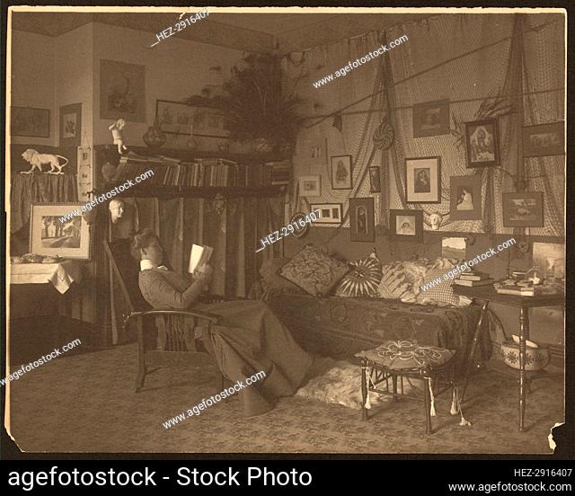 Miss Foster, faculty at Carlisle Indian School, full length, reclining in chair..c1901 - 1903. Creator: Frances Benjamin Johnston