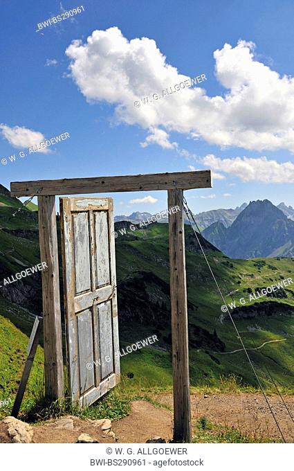 part of the projekt 'Open the door to another world', Porta Alpinae at Nebelhorn, Germany, Bavaria, Allgaeu, Allgaeu Alps