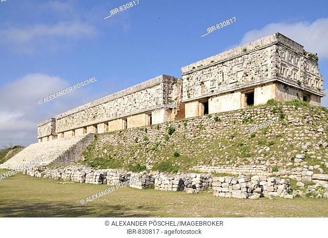 The Governor's Palace, Mayan excavation site, Uxmal, Yucatan, Mexico, Central America