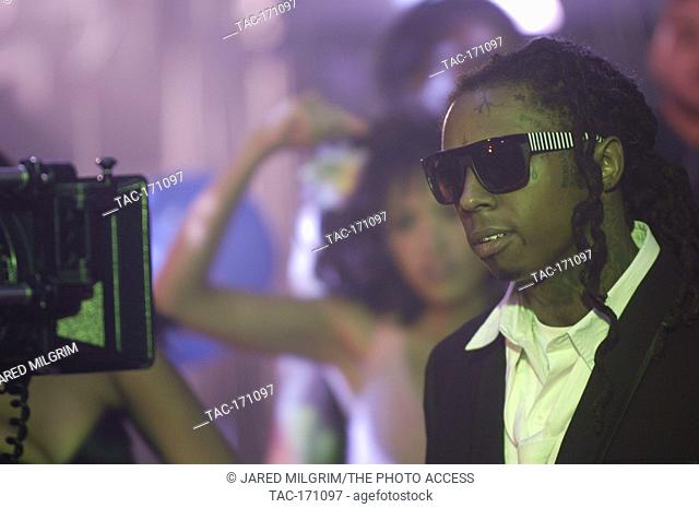 Rap Superstar Lil Wayne on the set of his music video ""Prom Queen"" at Birmingham High School? in Van Nuys, CA on February 13th, 2009