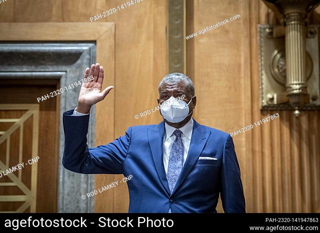 Ronald Stroman is sworn-in during a Senate Committee on Homeland Security and Governmental Affairs nominations hearing, to be a Governor of the United States...