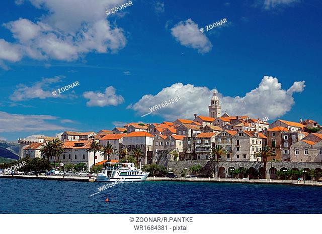View over the old town of Korcula