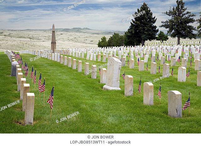 USA, Wyoming, Little Big Horn. National military cemetery at Little Big Horn in Wyoming