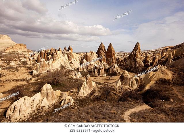 Rock formations and fairy chimneys in Devrent Valley, Zelve, Cappadocia Region, Nevsehir, Central Anatolia, Turkey, Europe