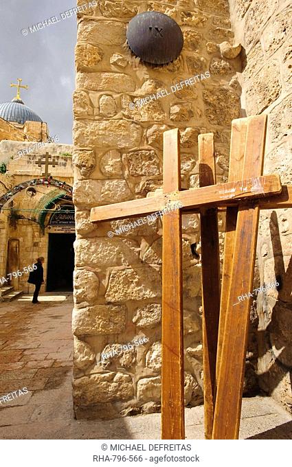 Stations of the Cross on Via Dolorosa, Old City, Jerusalem, Israel, Middle East