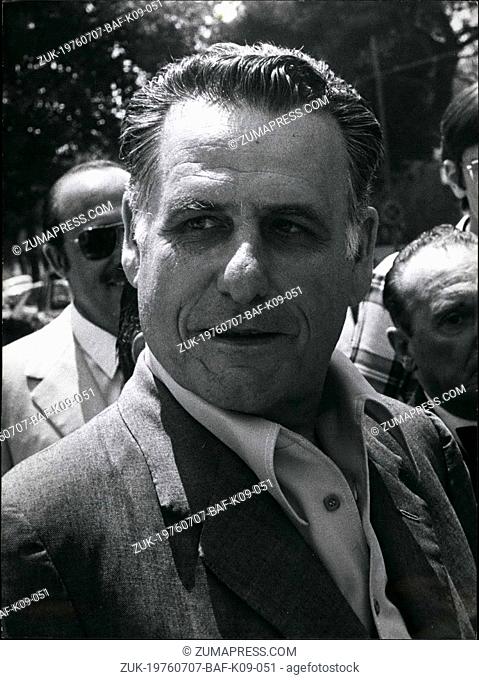 Jul. 07, 1976 - Please Keep on Files Portrait on Don Rafael Calvo Serer leader of a Monarchic Indepentent Group of the Spanish oposition