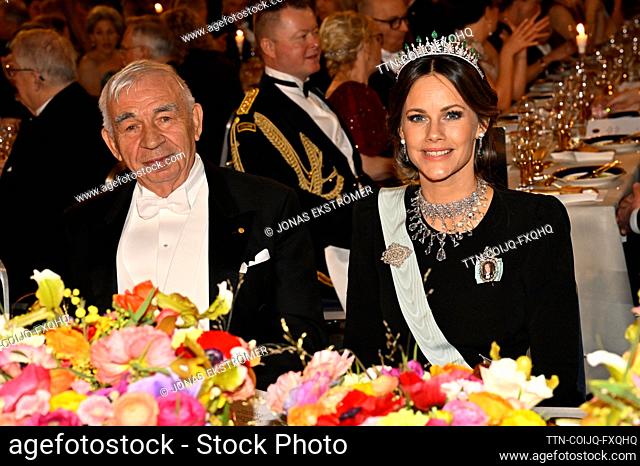 The Nobel laureate in chemistry Aleksej Yekimov and Princess Sofia during the Nobel banquet in the City Hall in Stockholm, Sweden 10 December 2023