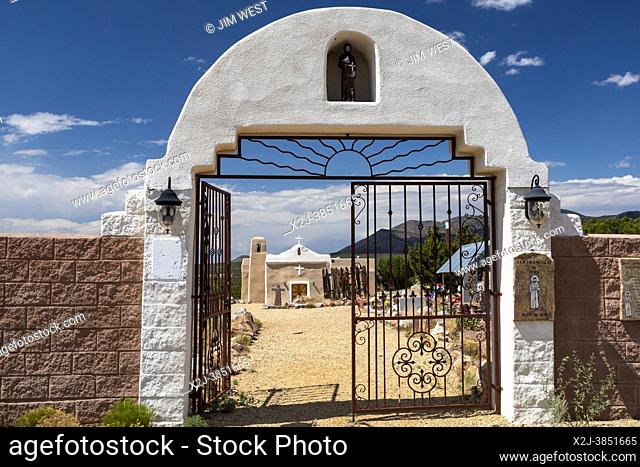 Golden, New Mexico - San Francisco de Asis Catholic Church. Built in the 1830s after gold was discovered in the area, the church was abandoned for many years...