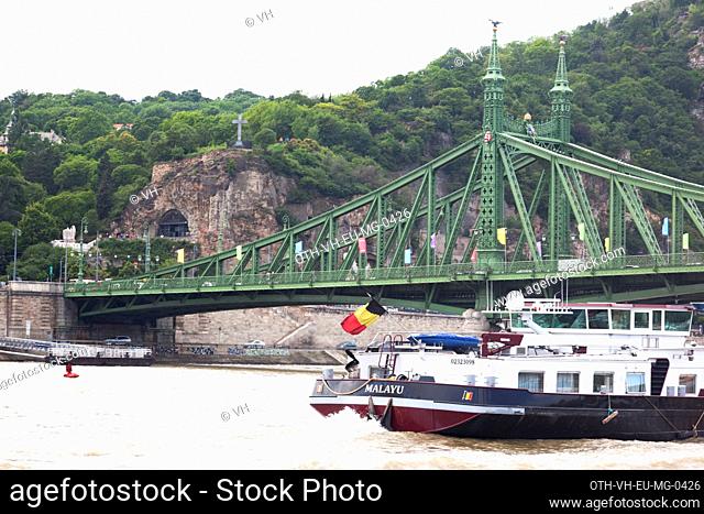 Liberty Bridge, the third southernost public road bridge located at the southern end of the city centre connects Buda and Pest over River Danube, Budapest