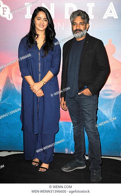 BFI India on Film 2017 - 'Baahubali' - Photocall Featuring: Anushka Shetty, SS Rajamouli Where: London, United Kingdom When: 02 May 2017 Credit: WENN