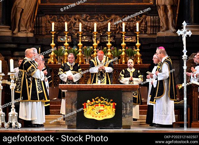 Archbishop of Vienna and Cardinal Christoph Schonborn leads the Requiem mass in commemoration of late Czech ex-minister Karel Schwarzenberg in St