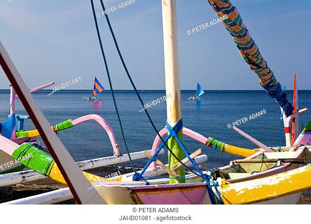 Traditional sail boats, Amed, Bali, Indonesia