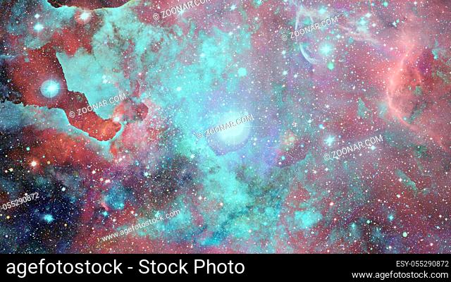 Beautiful nebula and bursting galaxy. Elements of this image furnished by NASA