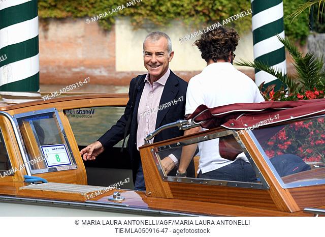 The CEO Medusa Film Gianpaolo Letta arrives at Darsena of Hotel Excelsior, 73rd Venice Film Festival, Venice-ITALY-05-09-2016