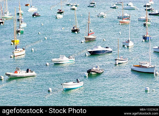 Boats in the harbor at St Briac sur Mer Brittany France