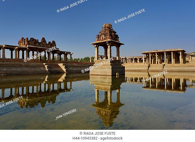 India, South India, Asia, Karnataka, Hampi, ruins, Vijayanagar, 15th century, World Heritage, Sri Krishna Temple, Pushkarani, Sri Krishna, 15th century