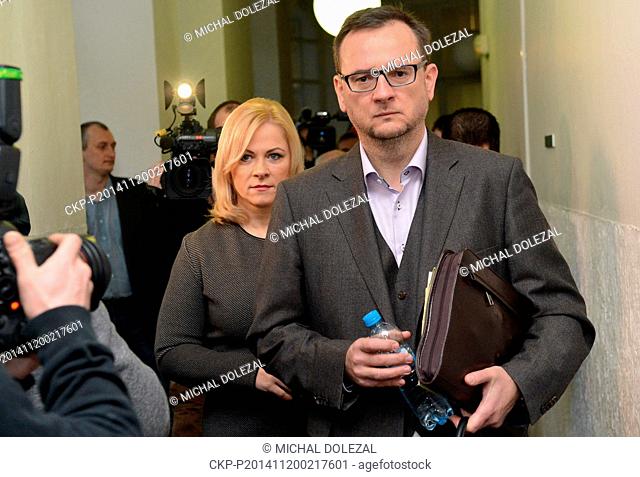 Jana Necasova (formerly Nagyova), wife of former Czech prime minister Petr Necas (right) accused of abusing of Military Intelligence