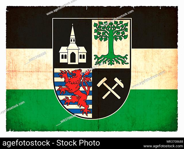 Flag of the German town Gelsenkirchen (North Rhine-Westphalia, Germany) created in grunge style